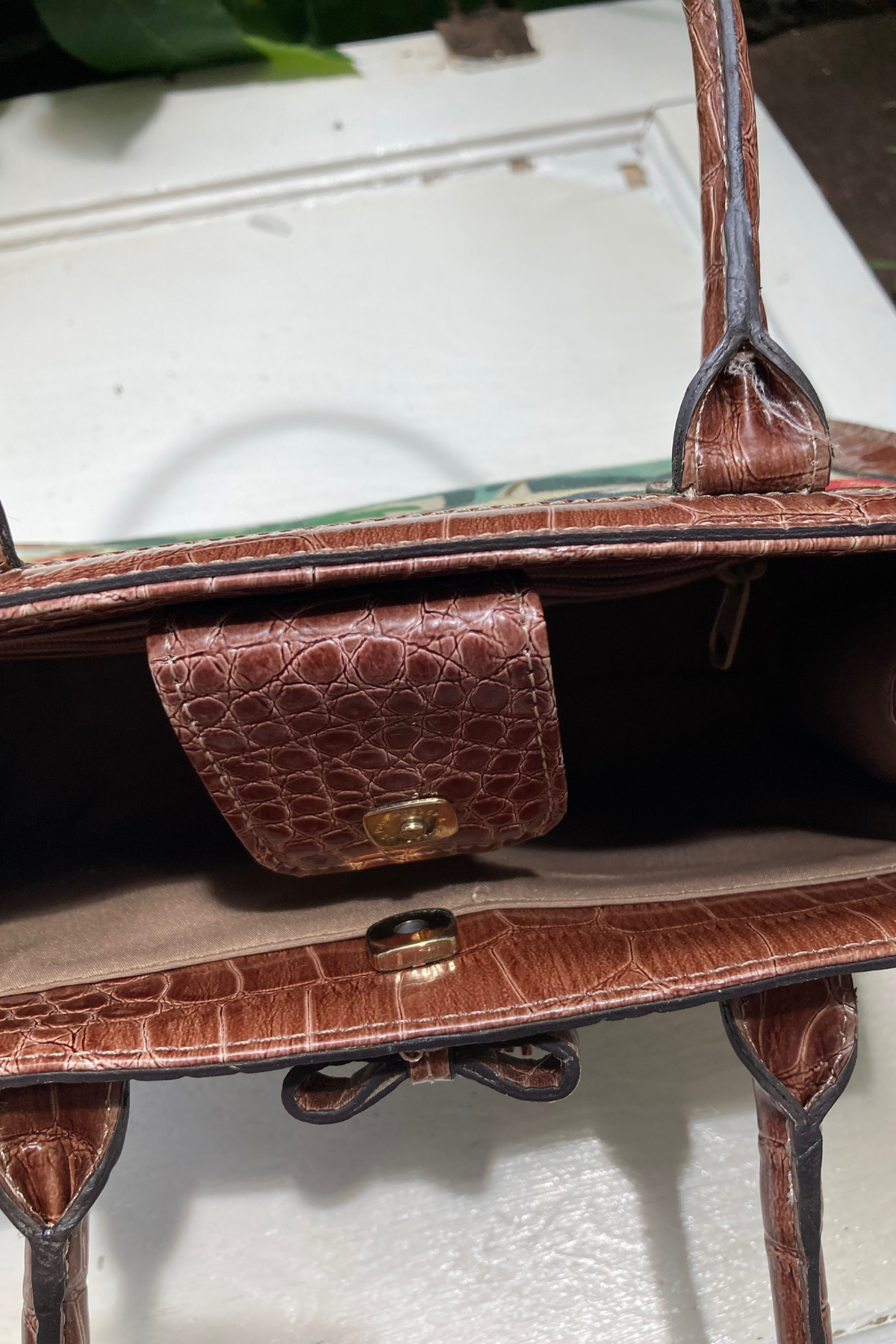Thrifted Liz Claiborne Brown Floral Handbag