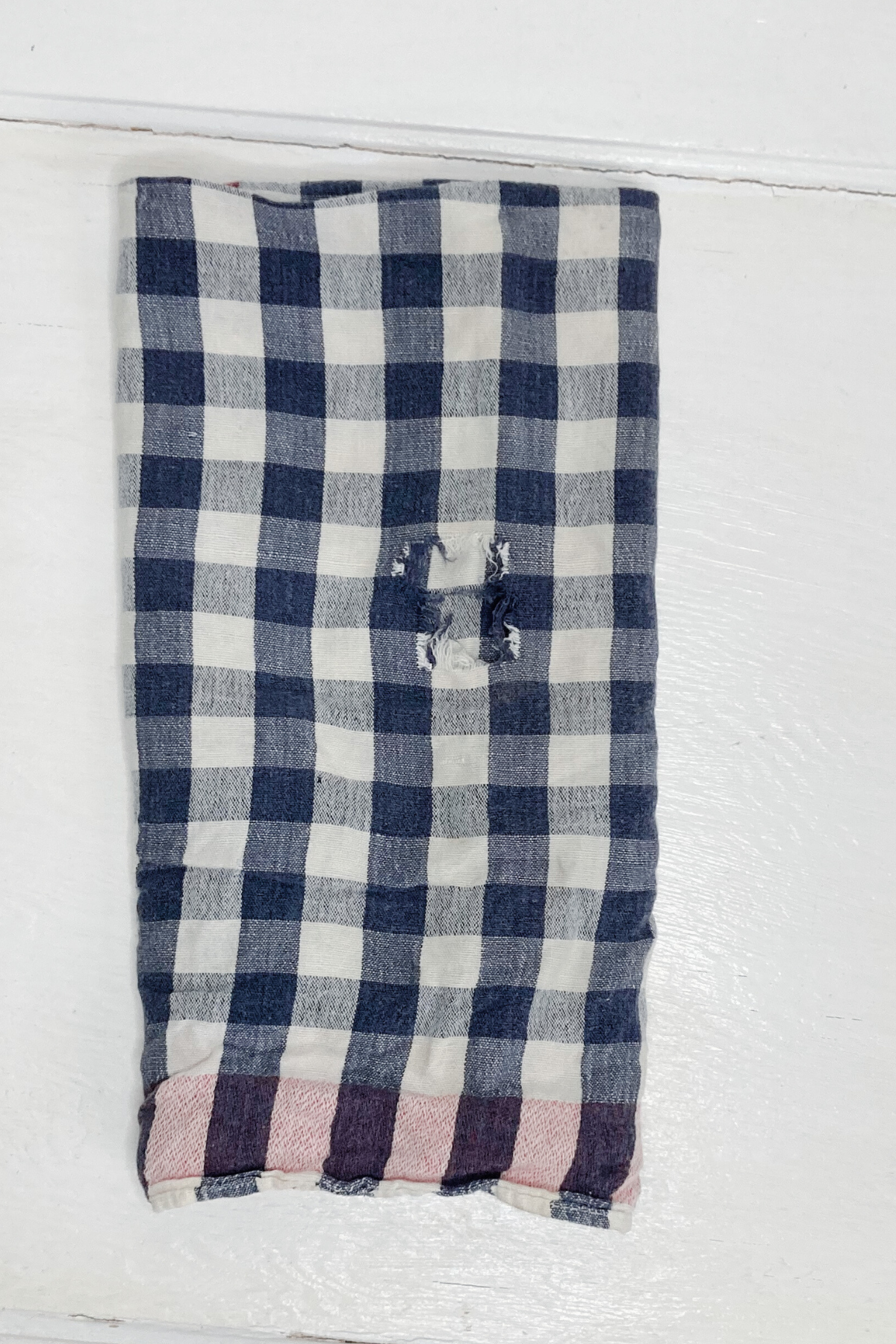 Vintage Blue Checkered Hand Towel