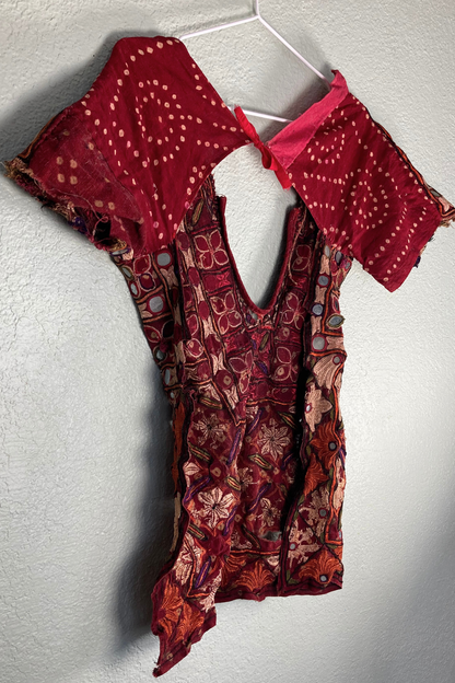 Vintage Boho Handmade Backless Top