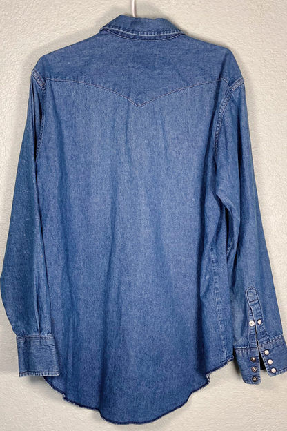 Thrifted Wrangler Pearl-Snap Shirt - Size 16.5-35