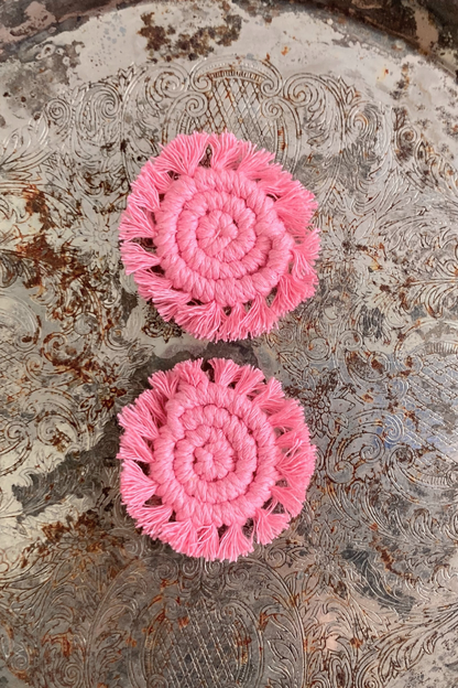 Handmade Macrame Button Magnets- Set of 2