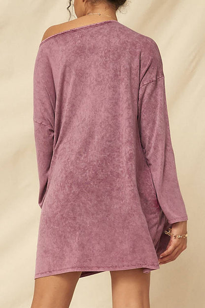Fierce Tiger Long-Sleeve Graphic T-Shirt Mini Dress
