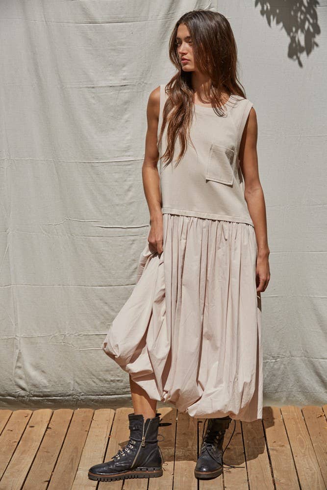 Cotton Drop Waist Bubble Dress