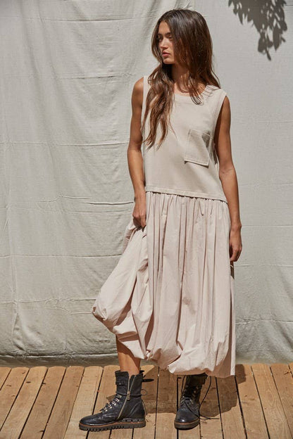 Cotton Drop Waist Bubble Dress