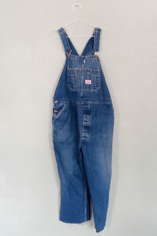 Vintage Round House Denim Overalls - Size 44