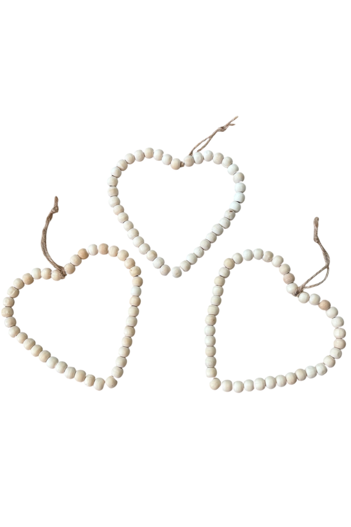 Thrifted Wooden Heart Ornaments - Set of 3