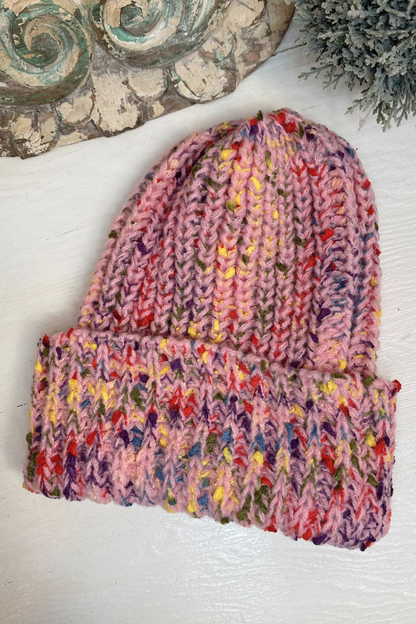 Haila - Boho Knitted Splash Beanie Hat