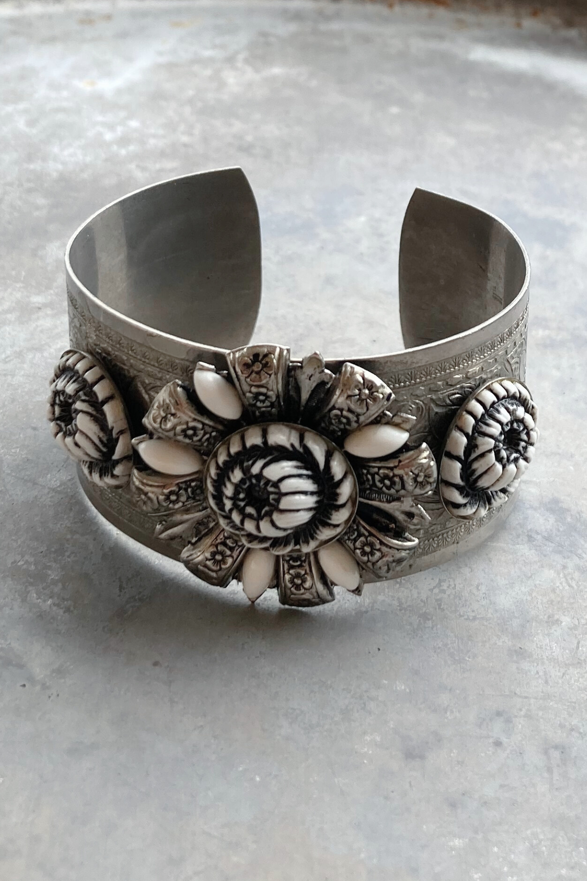 Vintage Floral Cuff Bracelet
