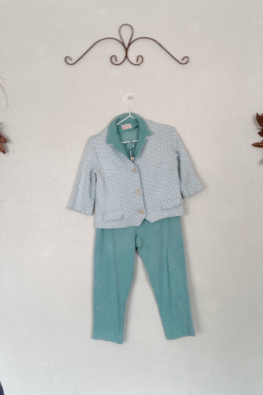 Vintage Koret of California Mint Green 2 Piece Outfit