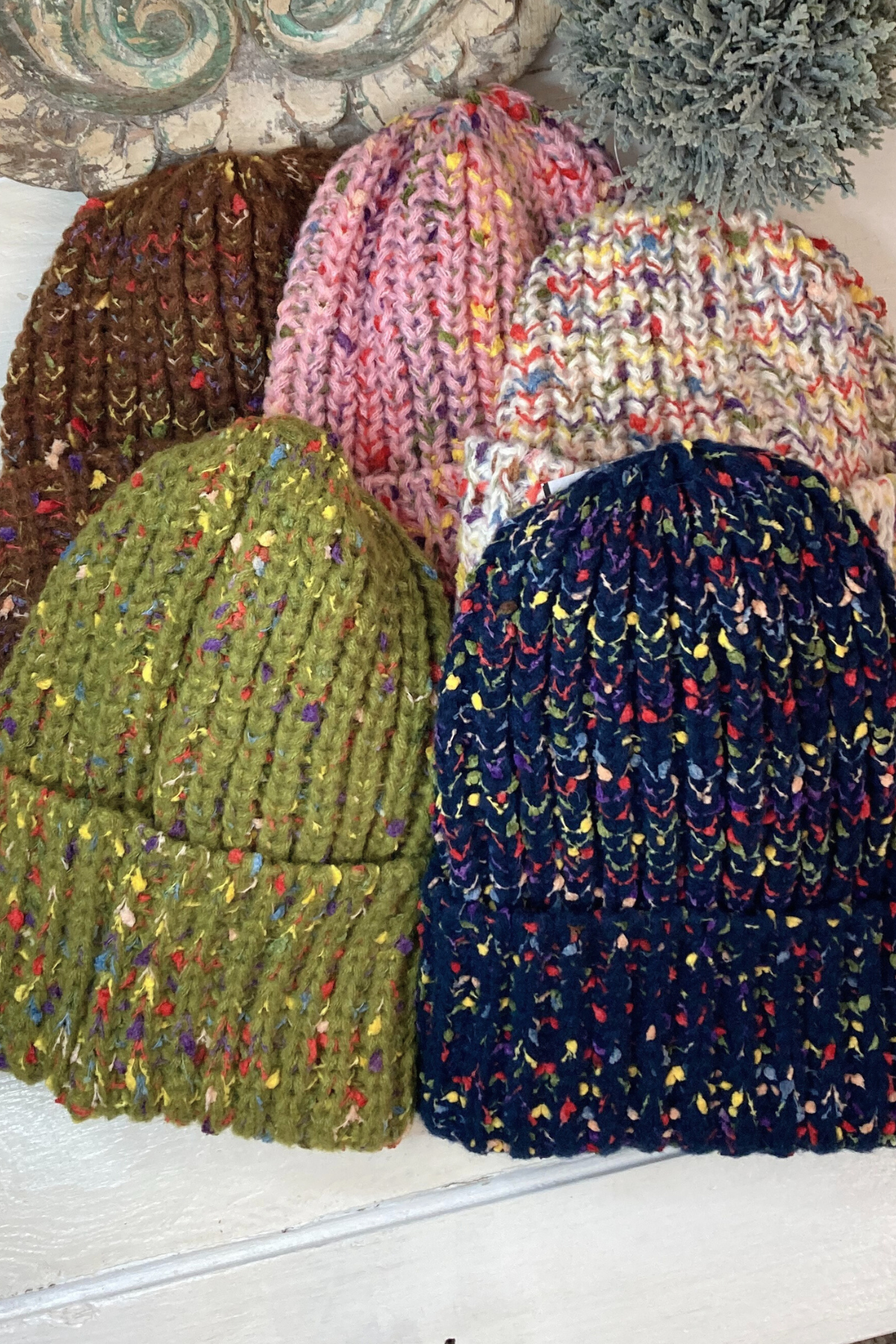 Haila - Boho Knitted Splash Beanie Hat