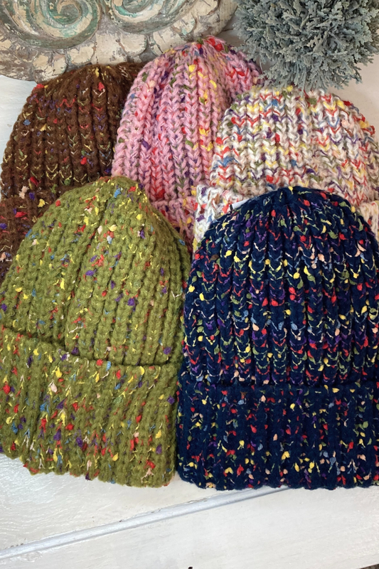 Haila - Boho Knitted Splash Beanie Hat