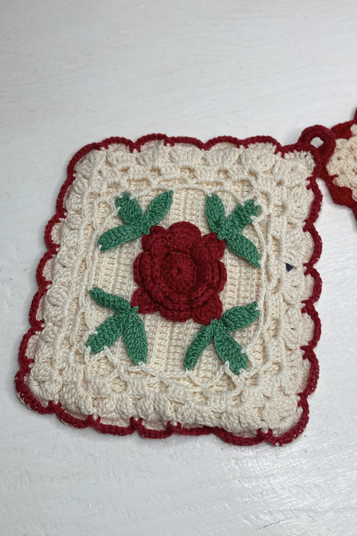 Vintage Handmade Crochet Pot Holders - Set of 2