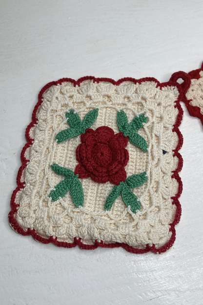Vintage Handmade Crochet Pot Holders - Set of 2