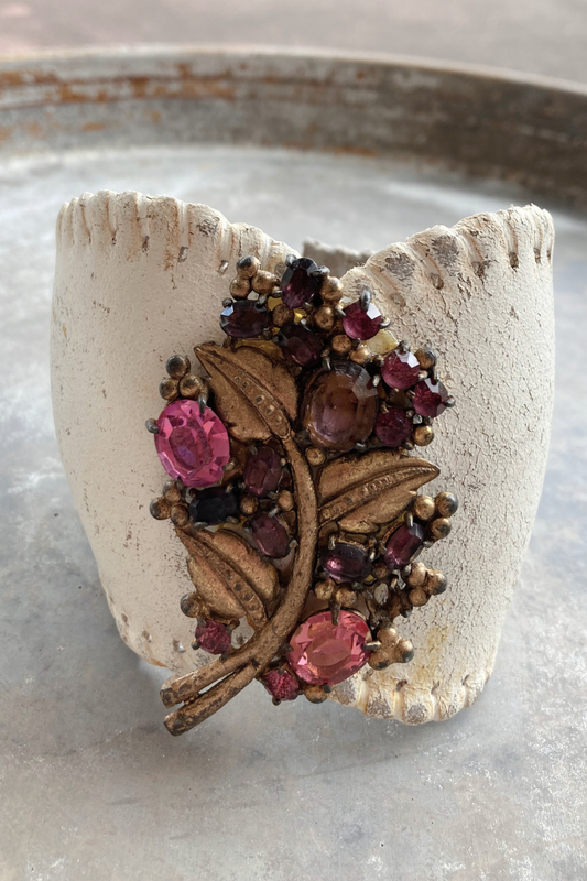 Thrifted Jeweled Baseball Cuff Bracelet