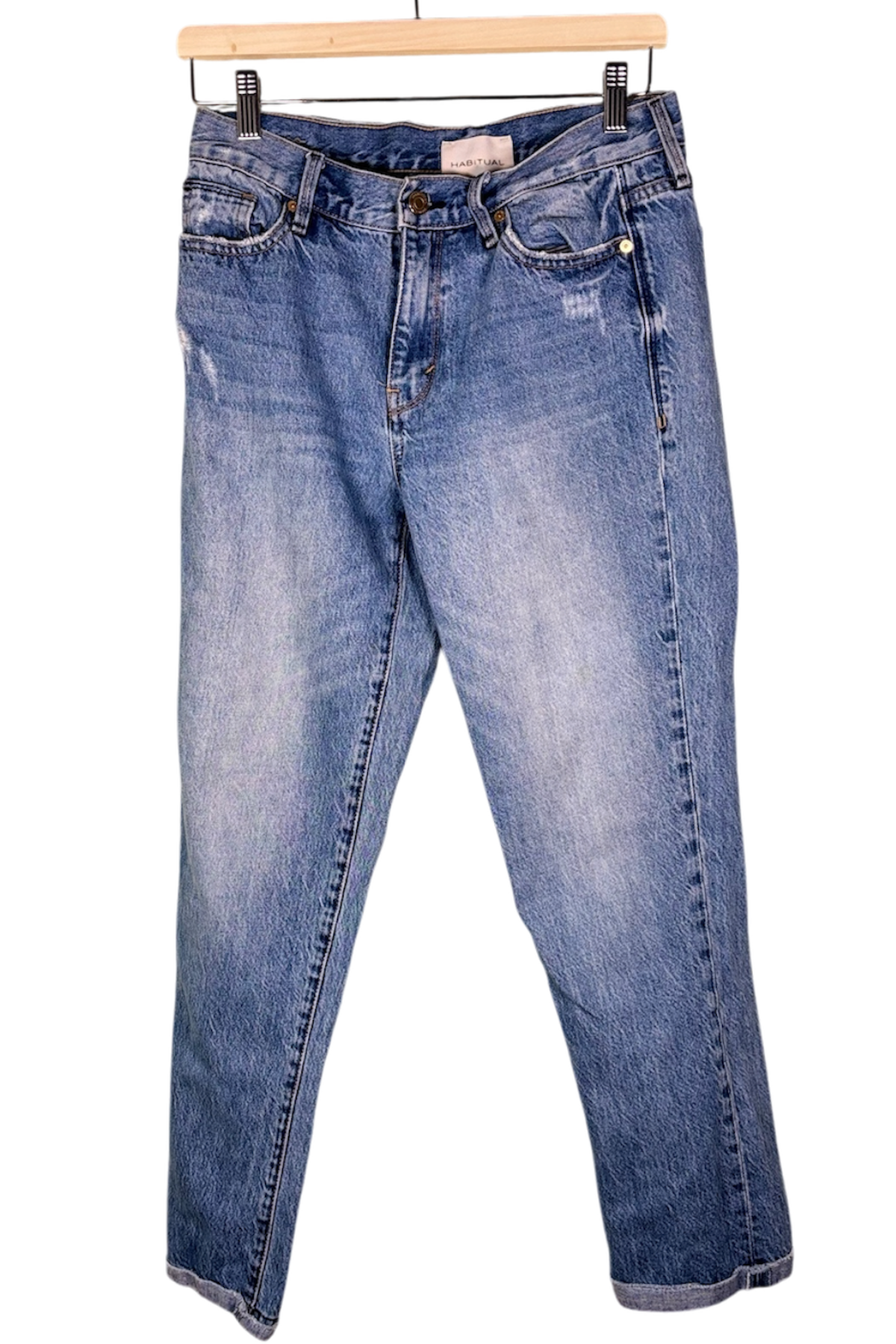 Thrifted Habitual Distressed Cuffed Jeans - Size 26