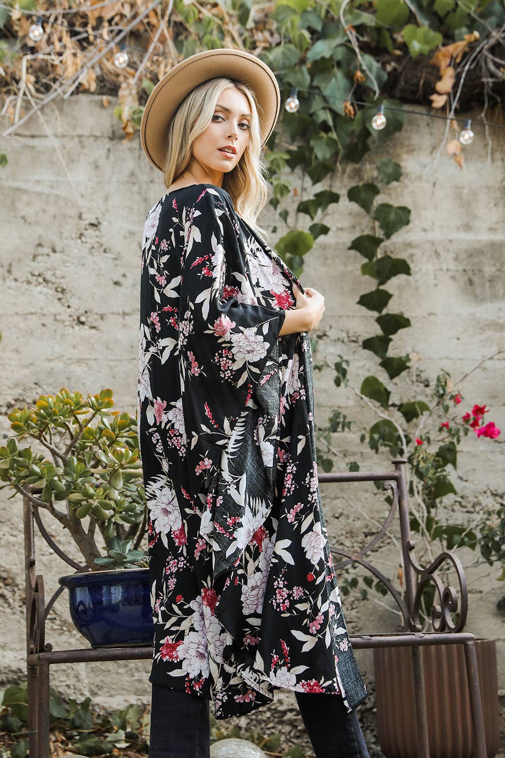 🦋 Flowing Floral Kimono with Butterfly Sleeves
