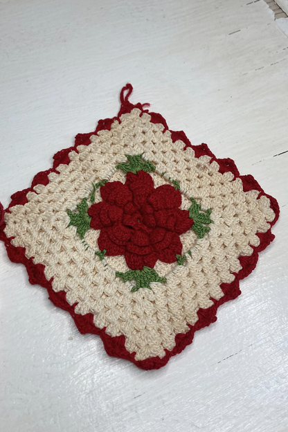Vintage Handmade Crochet Pot Holders - Set of 2