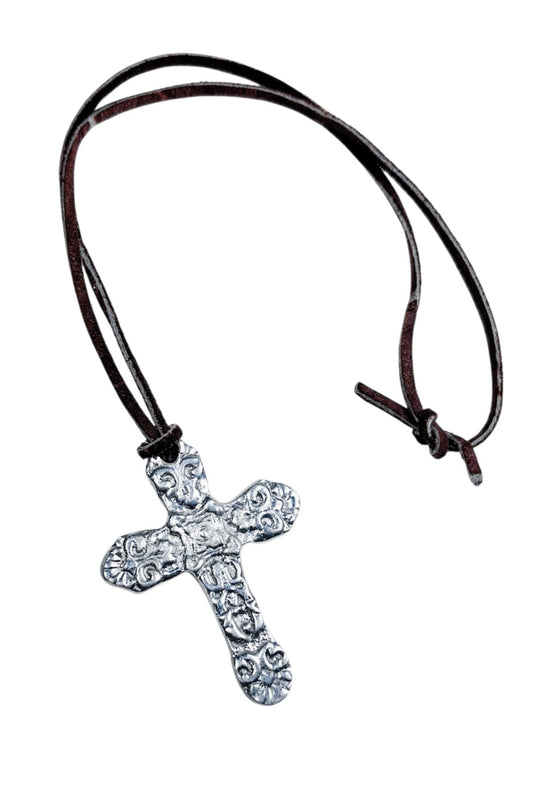 Thrifted Silver Cross Necklace