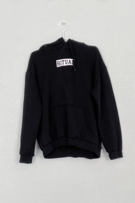 Thrifted Ritual Black Hoodie - Size XL