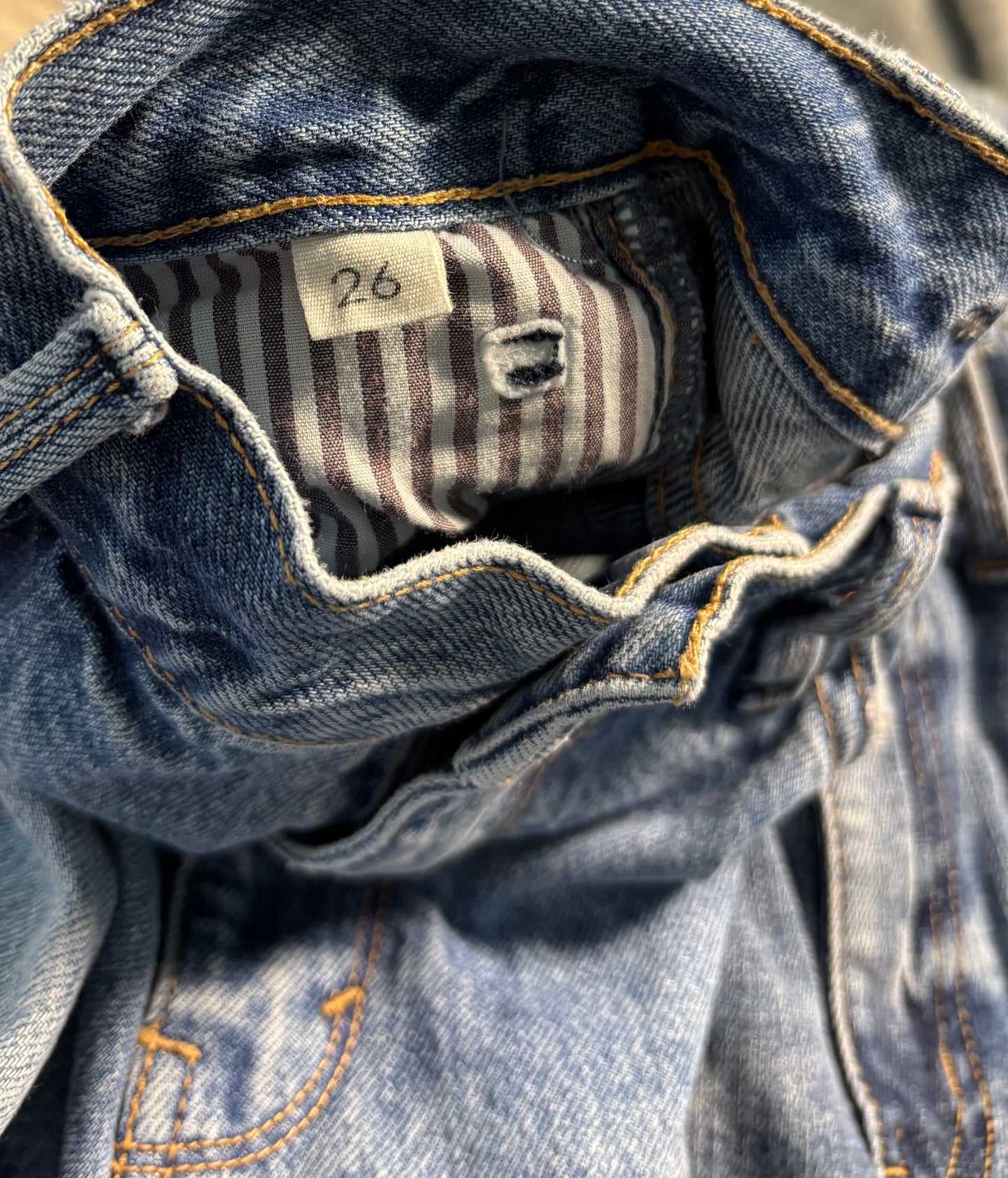 Thrifted Habitual Distressed Cuffed Jeans - Size 26