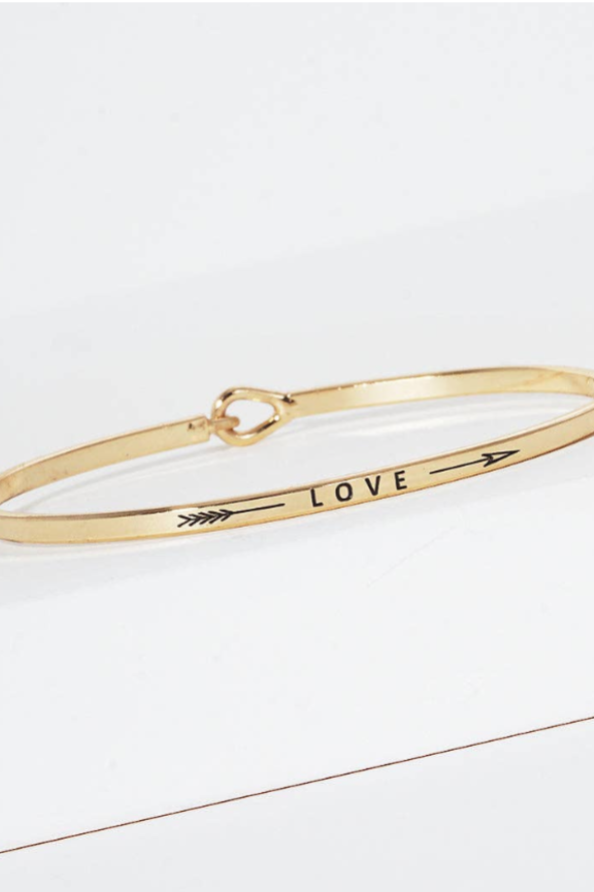Love Arrow Engraved Inspirational Bangle Bracelet - 2 Colors