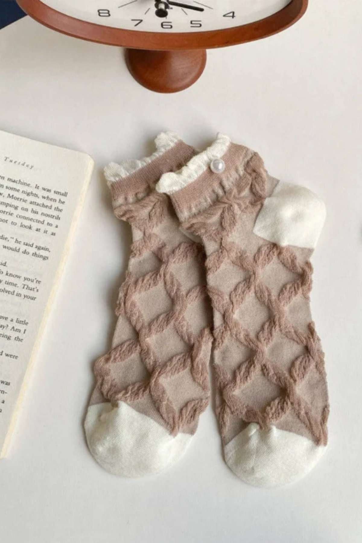 Ruffle Pearl Ankle Socks - 4 Colors