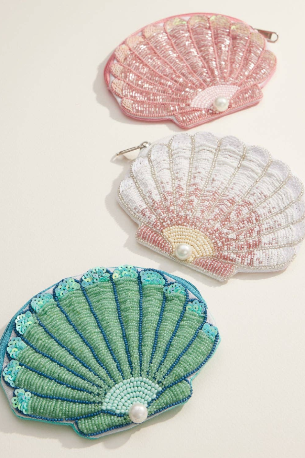 Seashell Beaded Coin Purse - 4 Colors