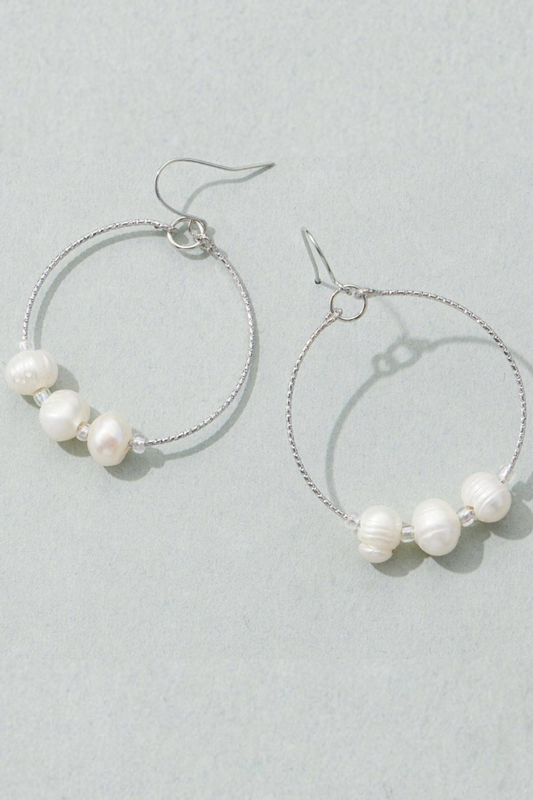 Freshwater Pearl Hoop Earrings