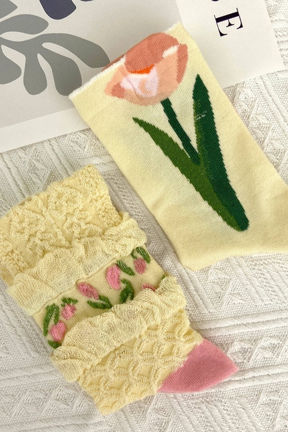 Tulip Vintage  Style Socks