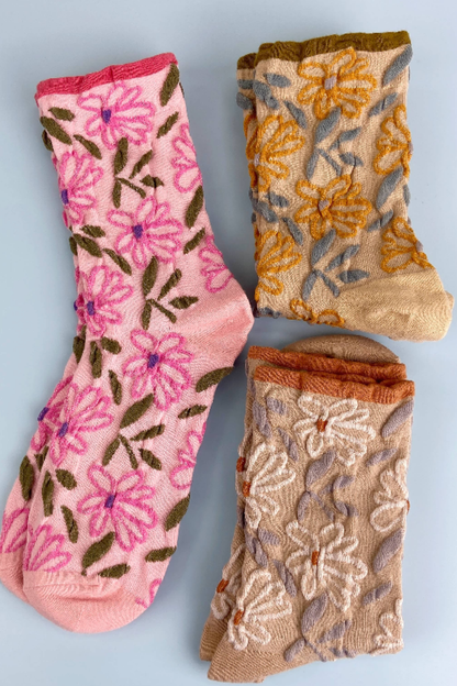Sweet Flower Tube Socks - 3 Colors