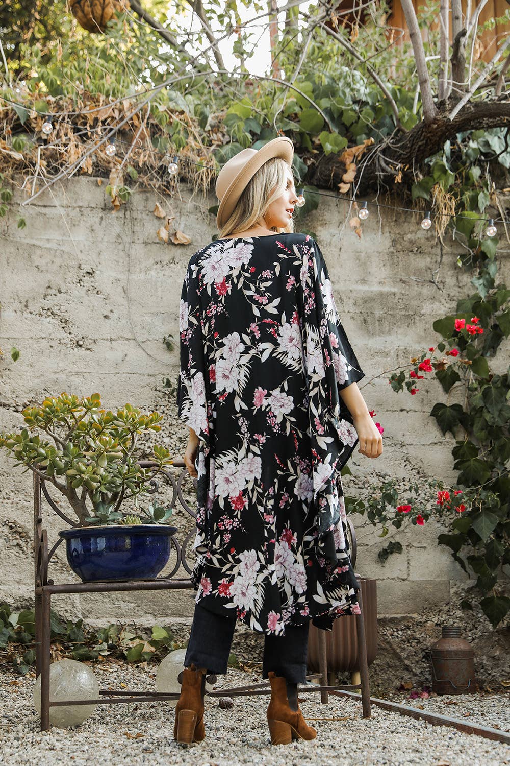 🦋 Flowing Floral Kimono with Butterfly Sleeves