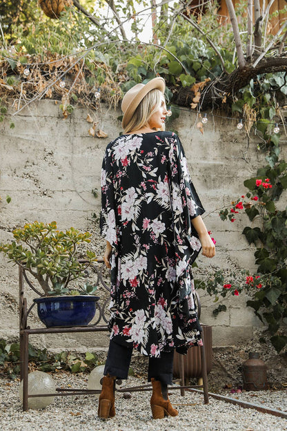 🦋 Flowing Floral Kimono with Butterfly Sleeves