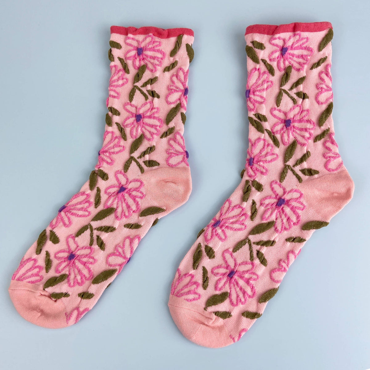 Sweet Flower Tube Socks - 3 Colors