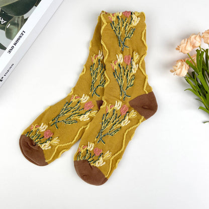 Lolita Floral Cotton Socks - 4 Styles