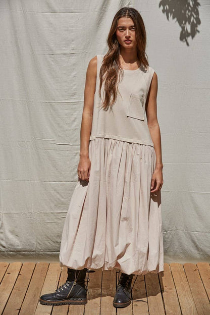 Cotton Drop Waist Bubble Dress