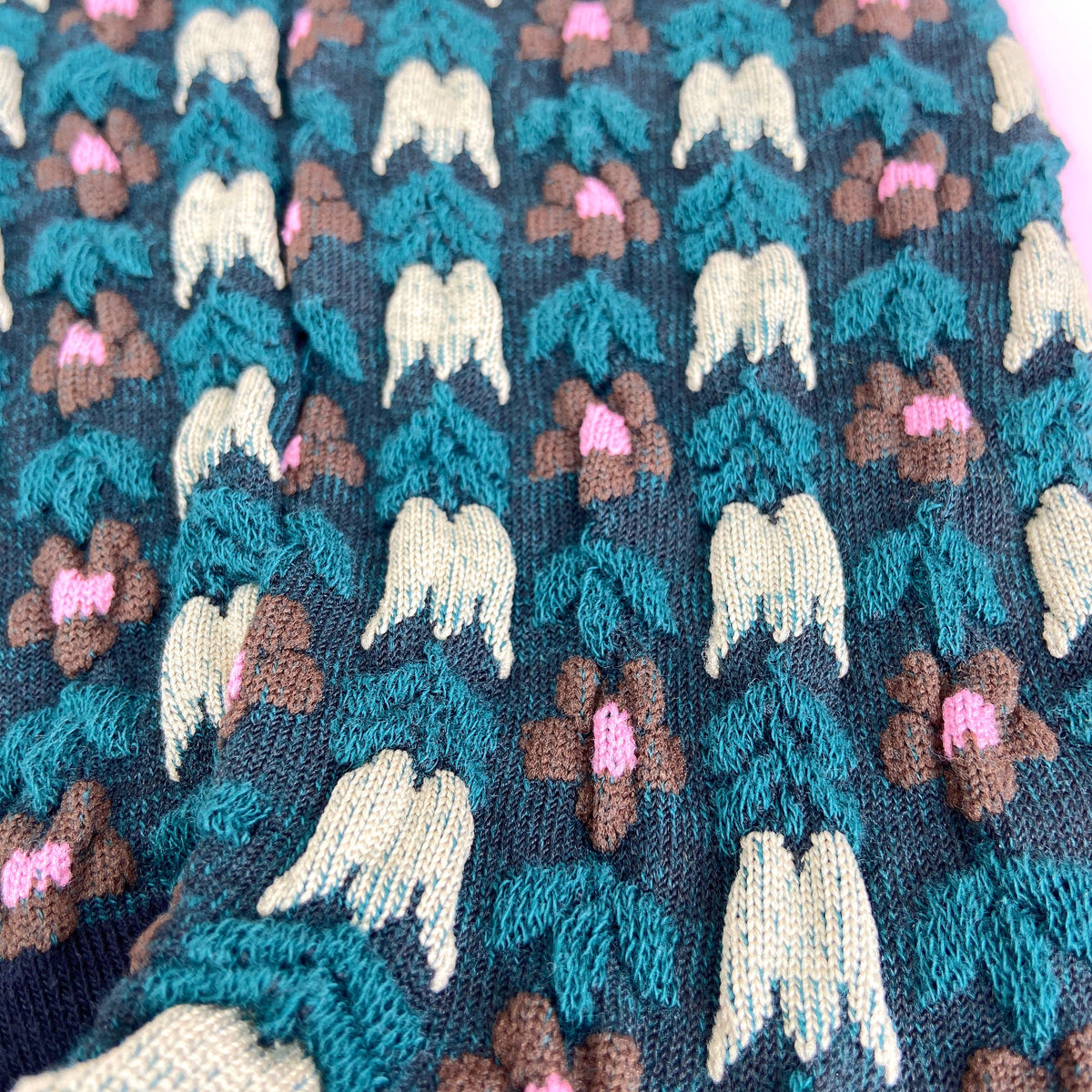 Black Retro Floral & Lace Socks