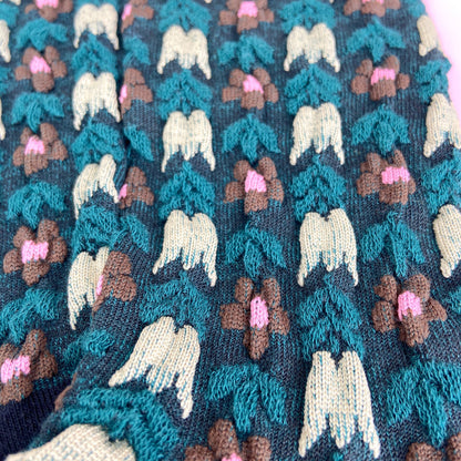 Black Retro Floral & Lace Socks