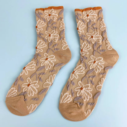 Sweet Flower Tube Socks - 3 Colors