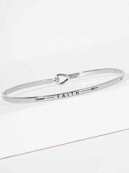 Faith Engraved Inspirational Bangle Bracelet - 2 Colors