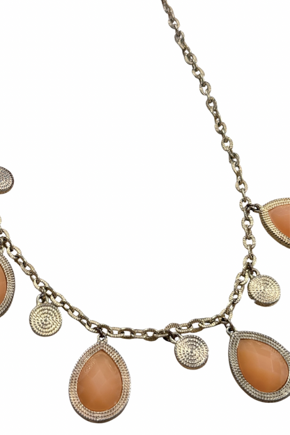 Vintage Yellow Bead Drop Necklace