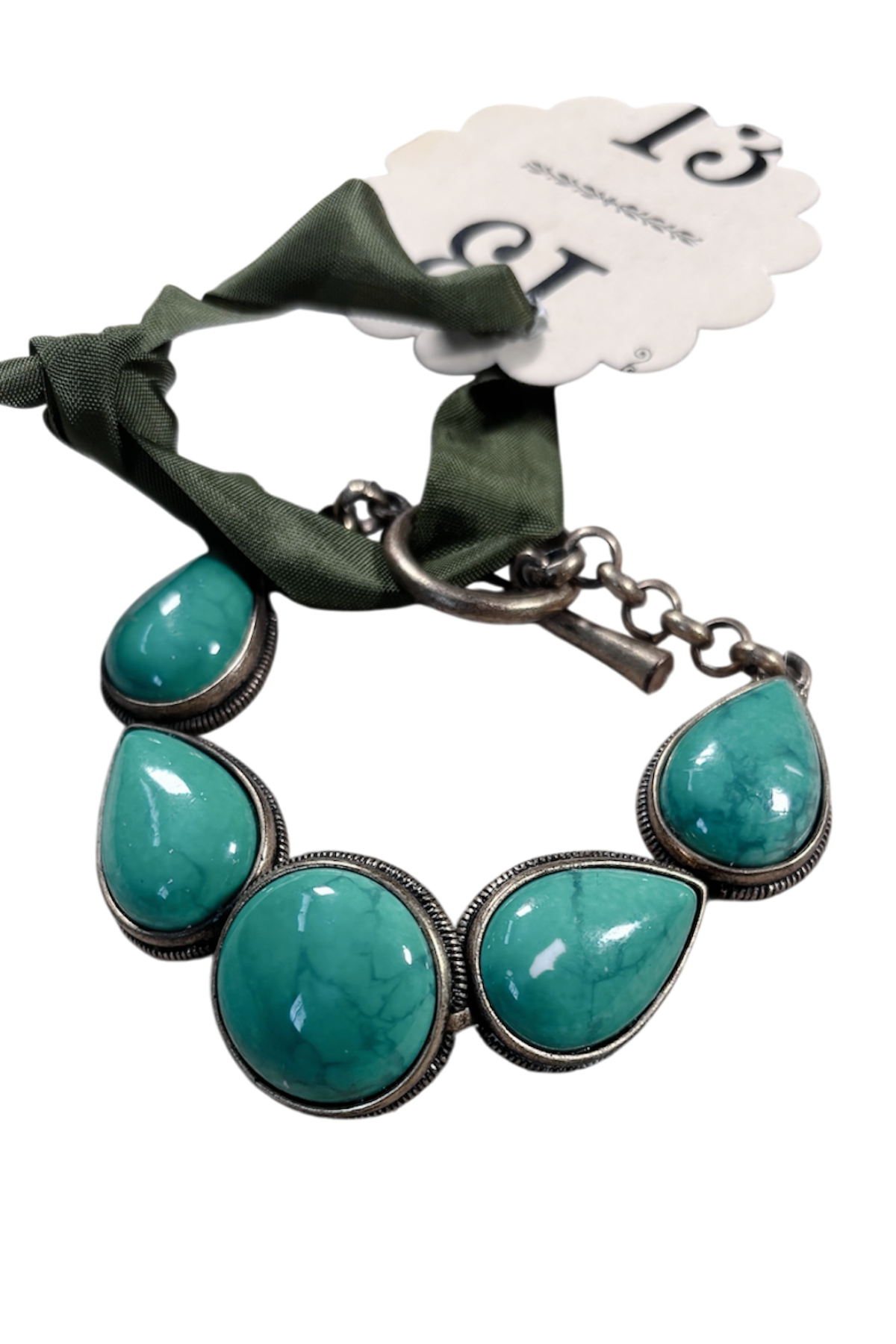 Vintage Lucky Green Stone Bracelet