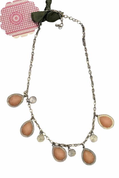 Vintage Yellow Bead Drop Necklace